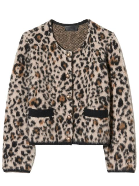NILI LOTAN Beyton Cardigan in Jute Leopard