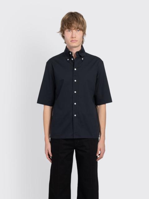 Lemaire Short Sleeve Shirt In Washed Cotton Muslin