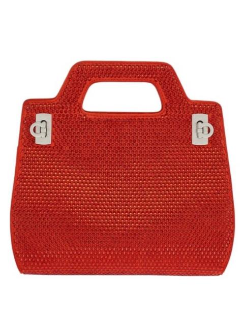 FERRAGAMO Ferragamo Flame Red Wanda Mini Bag With Crystals