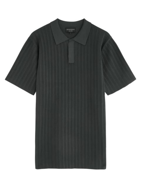 Emporio Armani Ribbed Knitted Polo Shirt