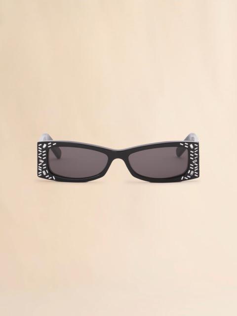 Marni BLACK ACETATE ZOKOA SUNGLASSES WITH RHINESTONES