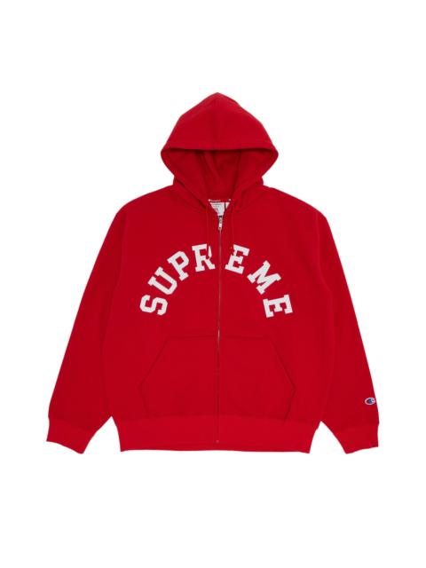 Supreme Supreme x Champion Zip Up Hooded Sweatshirt 'Red'