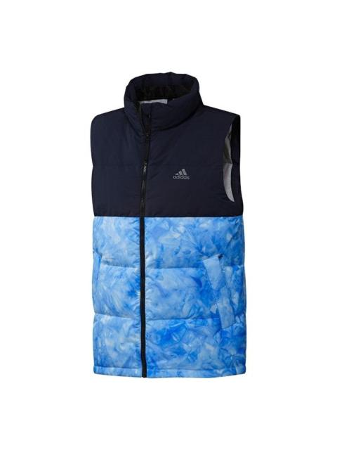 adidas adidas Stand Collar Leisure Sports Windproof Warm Down Vest Men Hide Blue GE9983