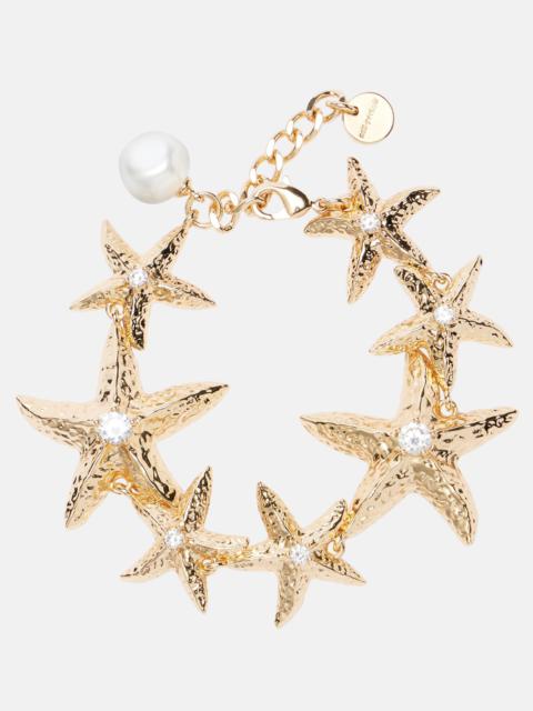 self-portrait Embellished gold-plated bracelet