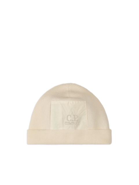 C.P. Company ribbed-wool logo-patch beanie hat