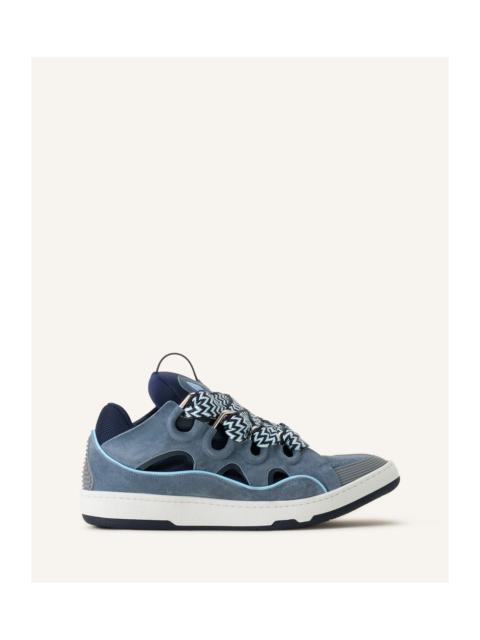 Lanvin Lanvin Curb Leather Sneakers in Grey/blue at Nordstrom