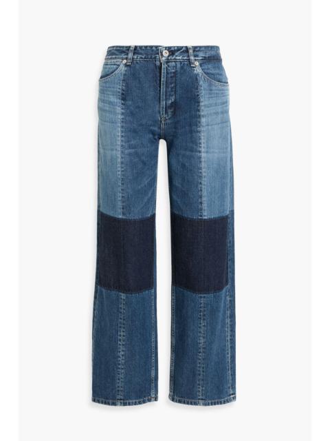 Jil Sander Patchwork-effect high-rise straight-leg jeans
