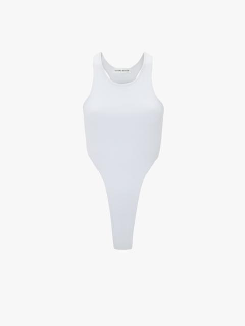 Victoria Beckham High Leg Bodysuit In White