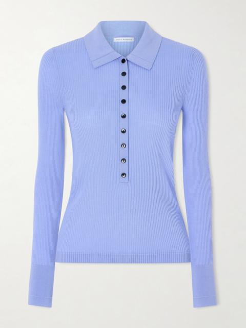 MARIA McMANUS Ribbed Merino Wool Polo Sweater