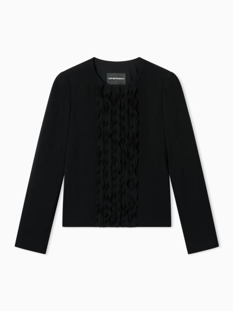 EMPORIO ARMANI WASHED TWILL JACKET WITH FITTED SIDES