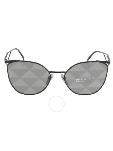 Prada Prada Grey Pattern Silver Irregular Ladies Sunglasses PR 50ZS 1AB03T 59