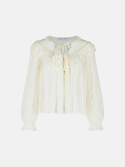 self-portrait WHITE VISCOSE BLOUSE