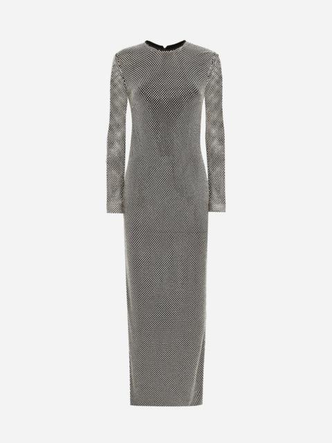 Dolce & Gabbana Long crystal mesh dress