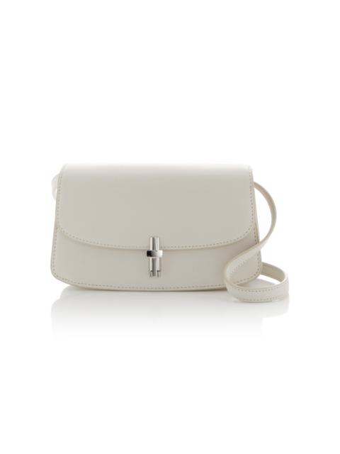 The Row Sofia E/W Leather Crossbody Bag white