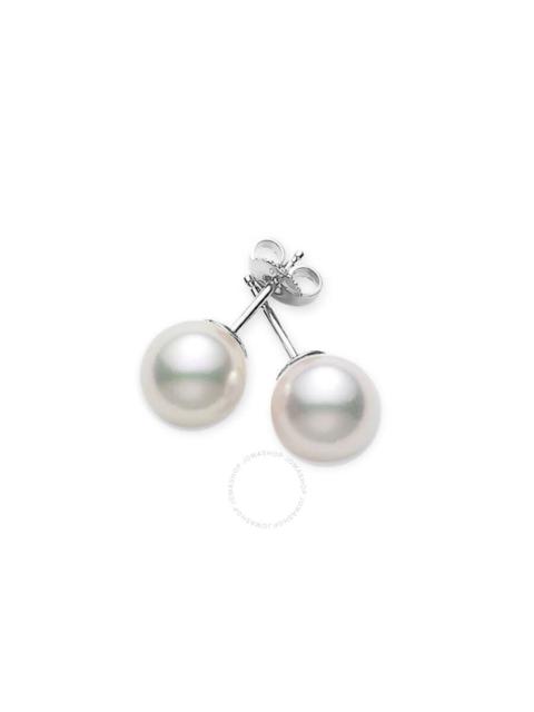 MIKIMOTO Mikimoto Stud Earrings Akoya Pearl White 8 X 8.5mm A+ Grade