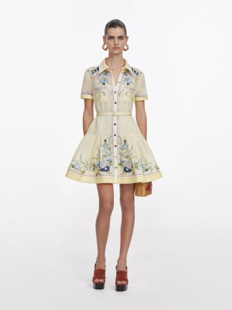 self-portrait Yellow Floral Organza Mini Dress