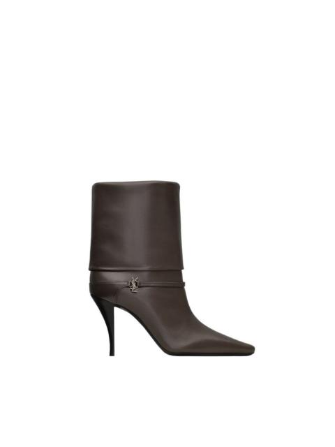 SAINT LAURENT SAINT LAURENT Niki $1700 Eagle Brown 90mm Ankle Boots New &