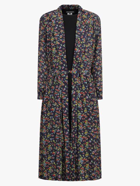 Junya Watanabe LAYER L/S KNIT X FLORAL PRINT MIDI DRESS | PURPLE/BLACK