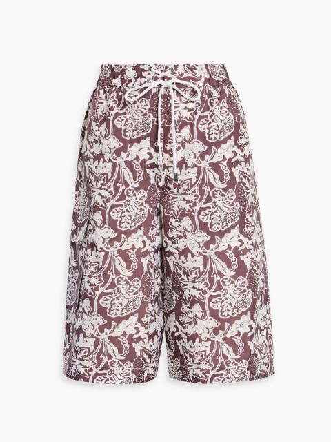 Tibi Floral-print shell shorts