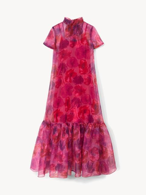 STAUD STAUD CALLUNA DRESS MAGENTA PAINTED FLORAL