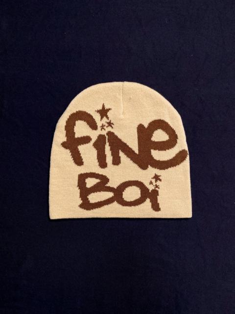 Other Designers Japanese Brand - Deadstock Fine Boy Graphic No Cuff Knit Brown Beanie OS