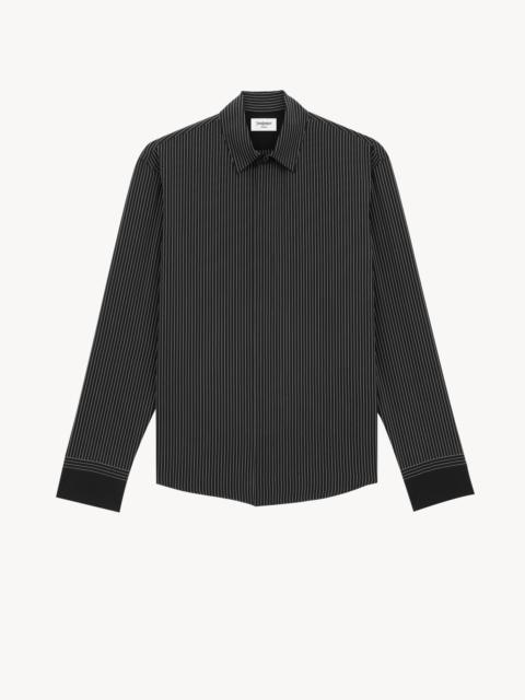 SAINT LAURENT CASSANDRE SHIRT IN STRIPED SILK