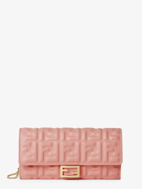 FENDI Fendi Continental With Chain Baguette Leather Crossbody Bag