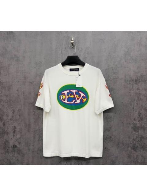 Louis Vuitton Louis Vuitton Lv knit jacquard flame logo short-sleeved shirt