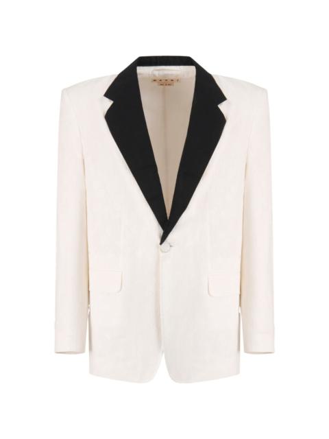 contrasting-collar blazer
