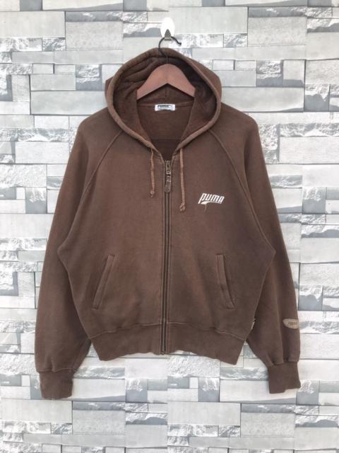 Other Designers Puma × Vintage - Vintage Puma Side Tape Small Logo Hoodie - Brown