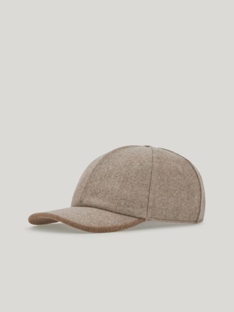Canali TAUPE BASEBALL CAP WITH DOUBLE STITCHING