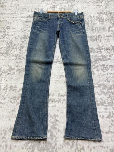 Hysteric Glamour SLY Y2K Low Rise Studded Bootcut Mud Wash Denim Jeans