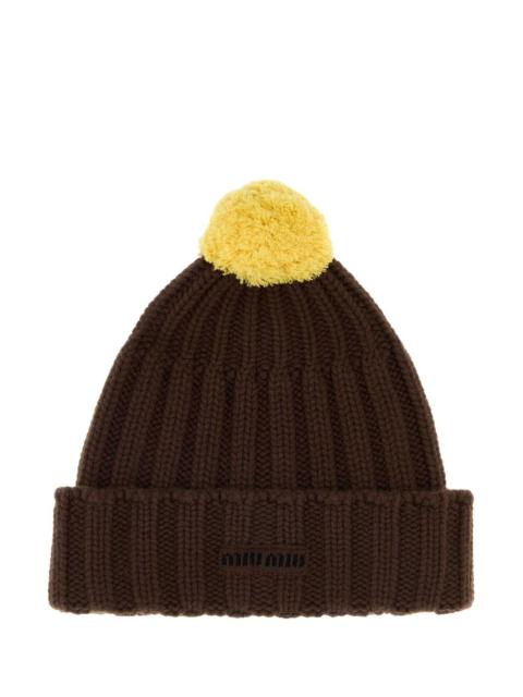 Miu Miu Miu Miu Women Chocolate Cashmere Beanie Hat