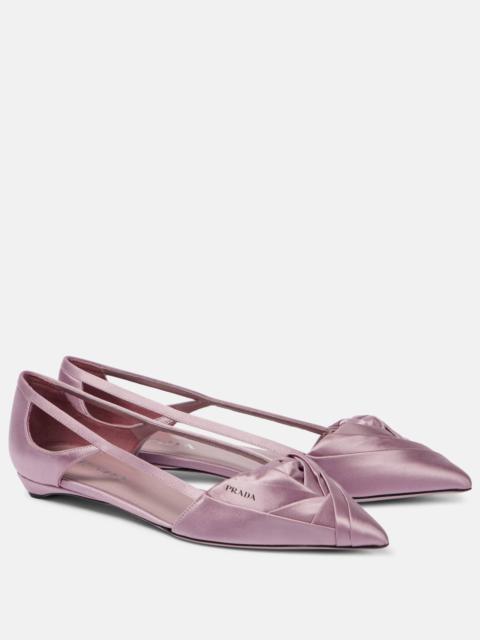 Prada Cutout satin ballet flats