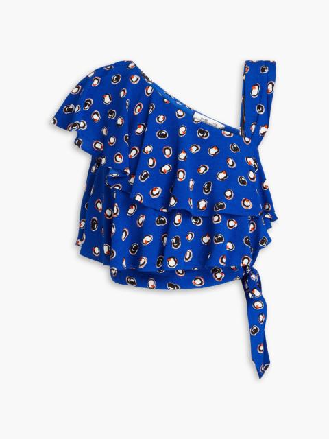 DIANE VON FURSTENBERG Chase tiered printed crepe top