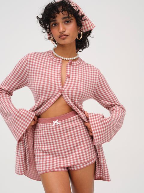 For Love & Lemons Gingham Knit Skort