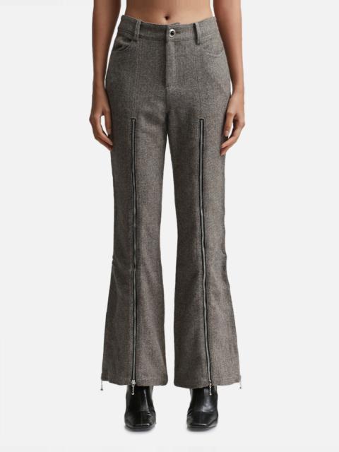Andersson Bell AIKA HERRINGBONE ZIP-UP BELL PANTS