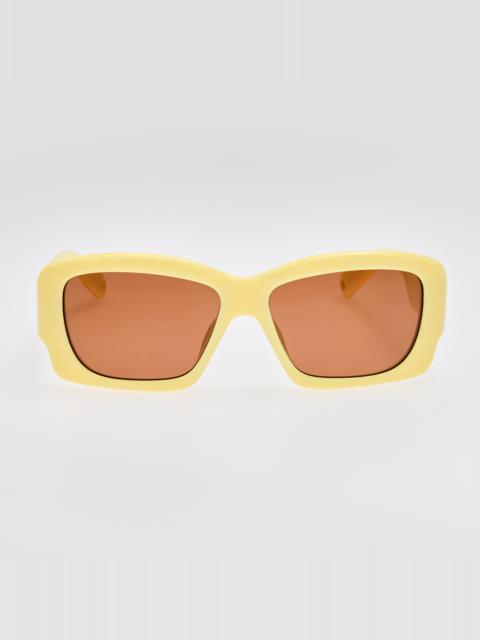 LINDA FARROW Croisiere Sunglasses in Yellow Stripe