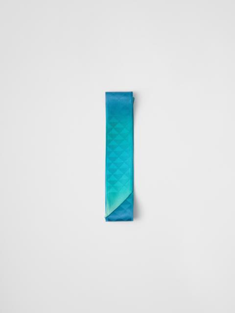 Prada Printed silk twill skinny scarf