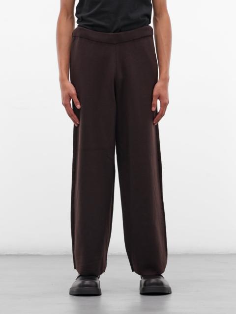 Omar Afridi Brown Wool Wide Leg Trousers