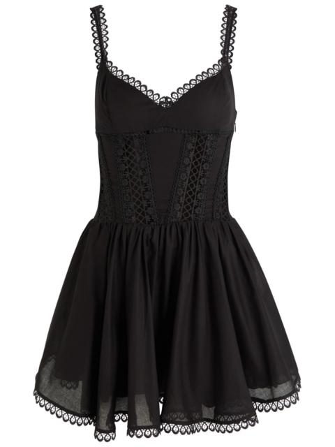 Charo Ruiz Charo Ruiz Ibiza Gardenia Lace-embellished Cotton-blend Mini Dress