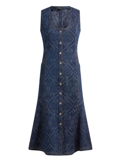 Etro paisley-print denim dress