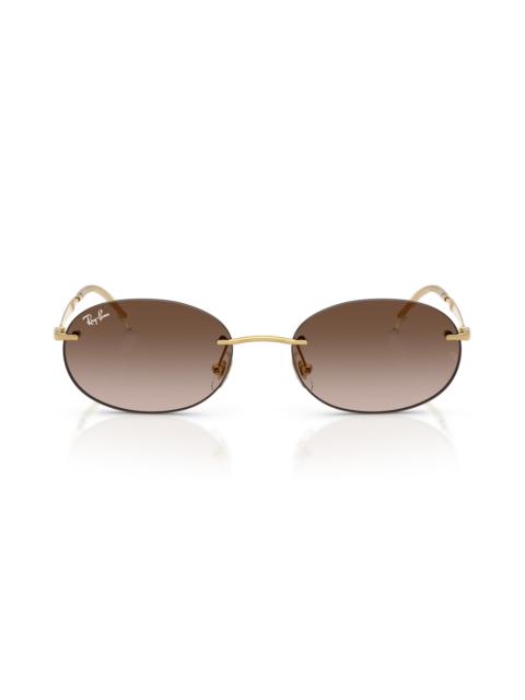 Ray-Ban Ray-Ban 54mm Gradient Rimless Oval Sunglasses in Arista /Gradient Brown at Nordstrom
