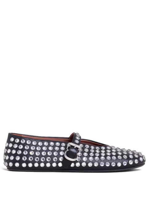 Alaïa Alaia Women Leather Ballet Flats With Strass