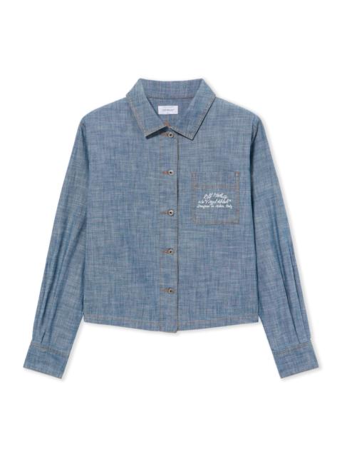 Off-White Chambray Denim Pajama Shirt