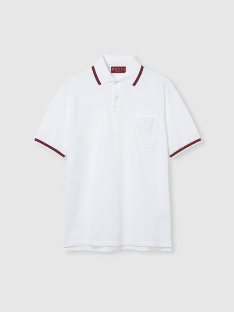 GUCCI Cotton polo shirt with embroidery