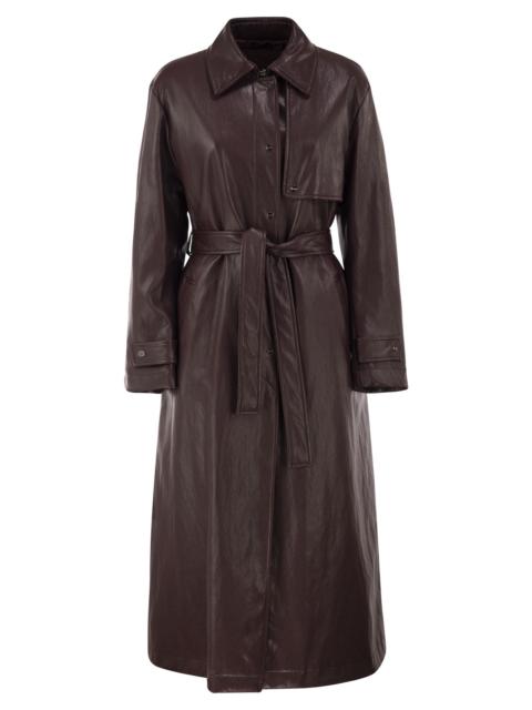 Herno Herno Women Long Belted Leather-Effect Coat