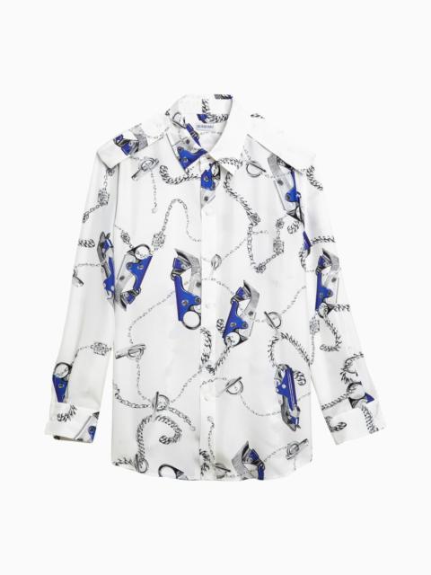 Burberry White Shirt With Blue Silk Pattern