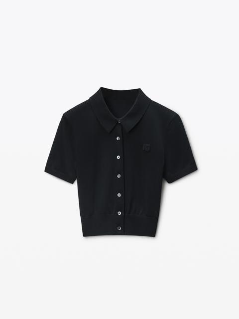 Alexander Wang black logo-embroidered cardigan