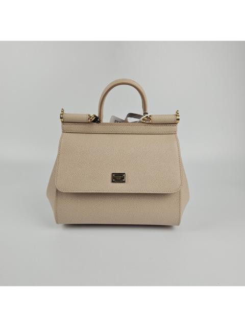Dolce & Gabbana DOLCE&GABBANA Sicily Medium Rosa Carne Leather Top Handle Ba
